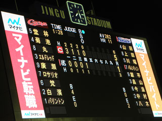 神宮球場スコア