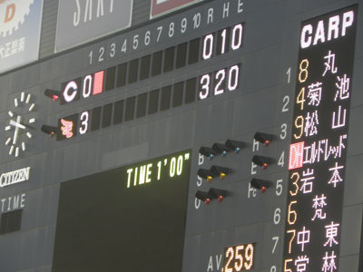 クリネックススタジアム宮城　電光掲示板